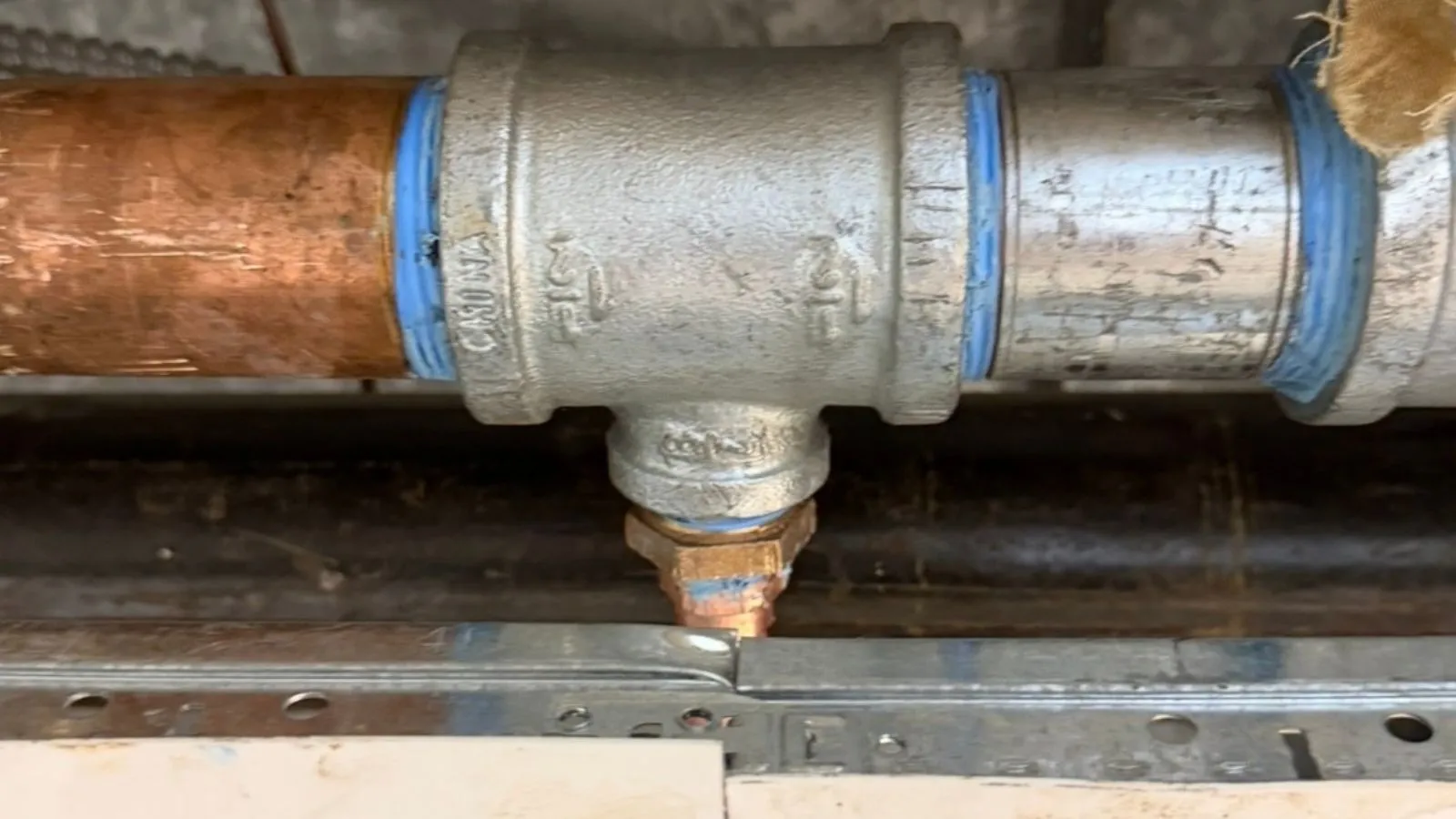 Burbank commercial water line after repair with restored connection