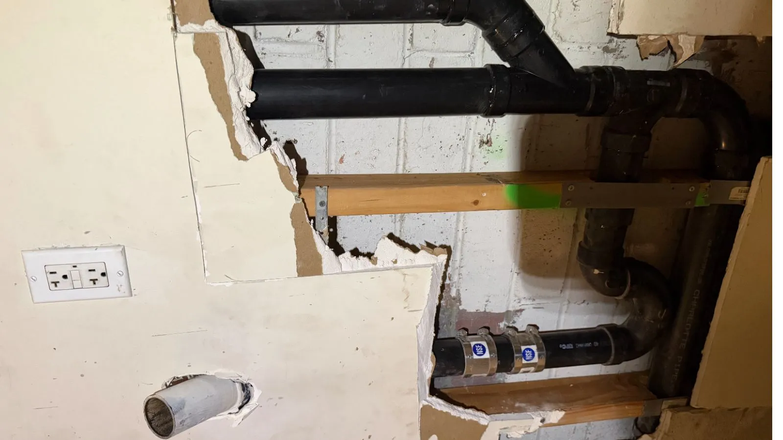 Glendale bathroom rough-in plumbing – under-floor drain reconfiguration for new bathroom layout