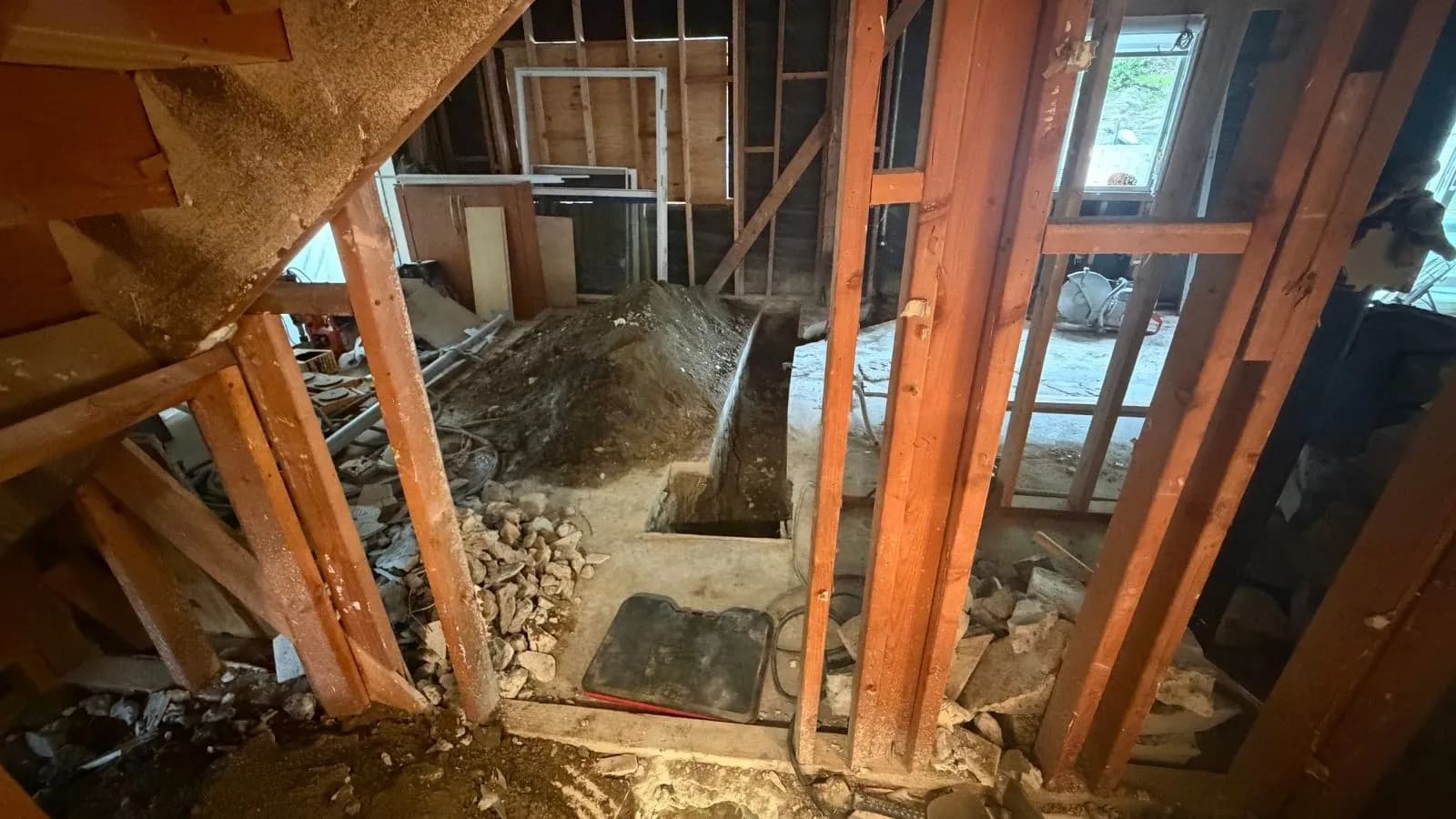 New construction underground plumbing work in Emerald Island Glendale