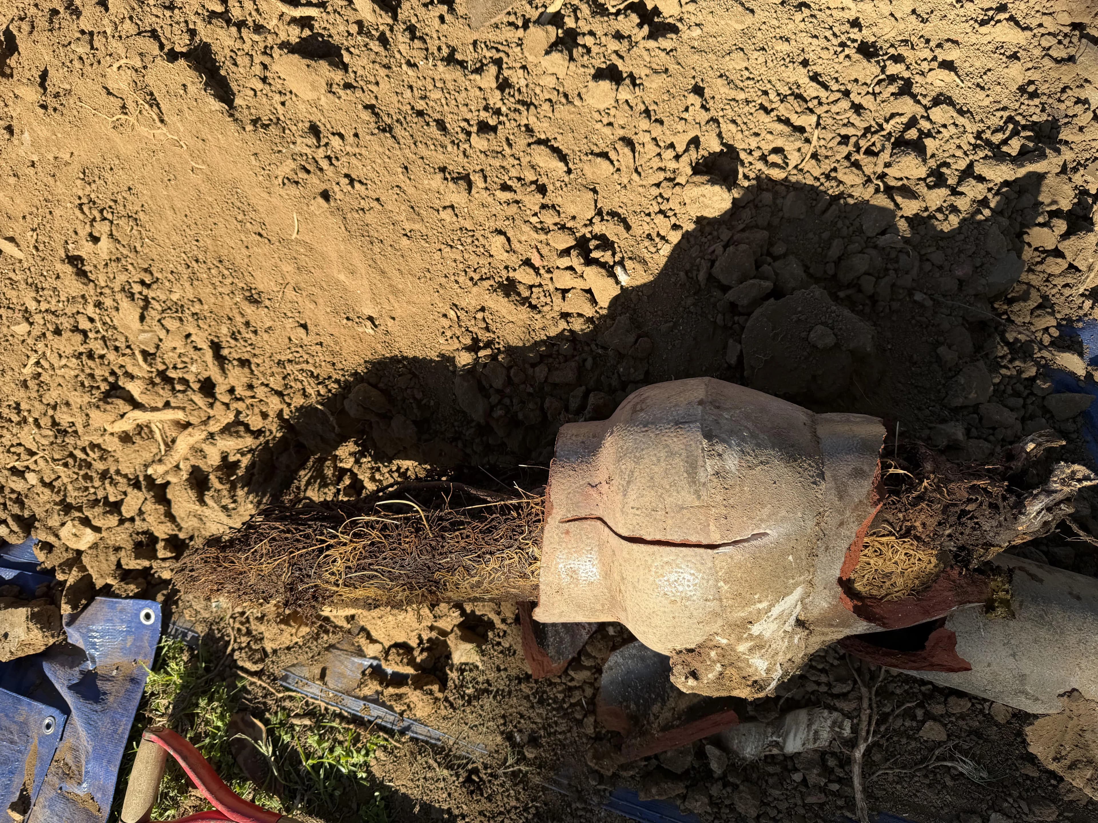 Glendale sewer line after spot repair with new ABS section installed