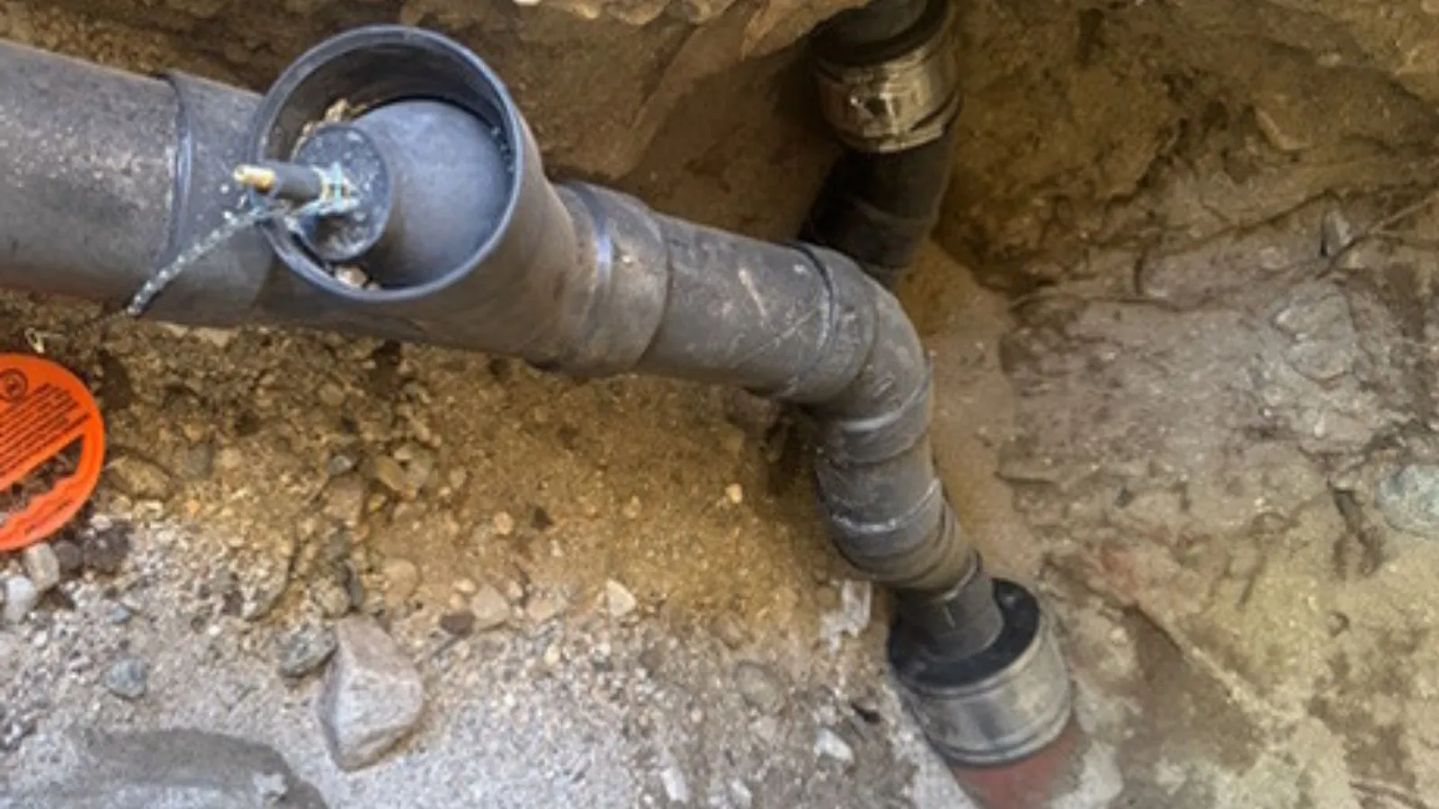 Completed La Crescenta sewer liner installation with restored pipe integrity and smooth interior
