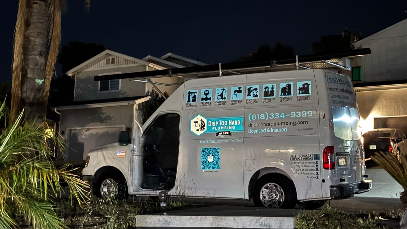 Drip Too Hard Plumbing service van