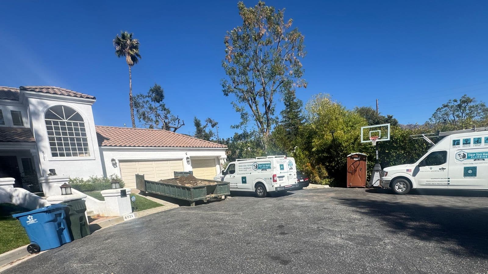 La Cañada new construction plumbing before finishes